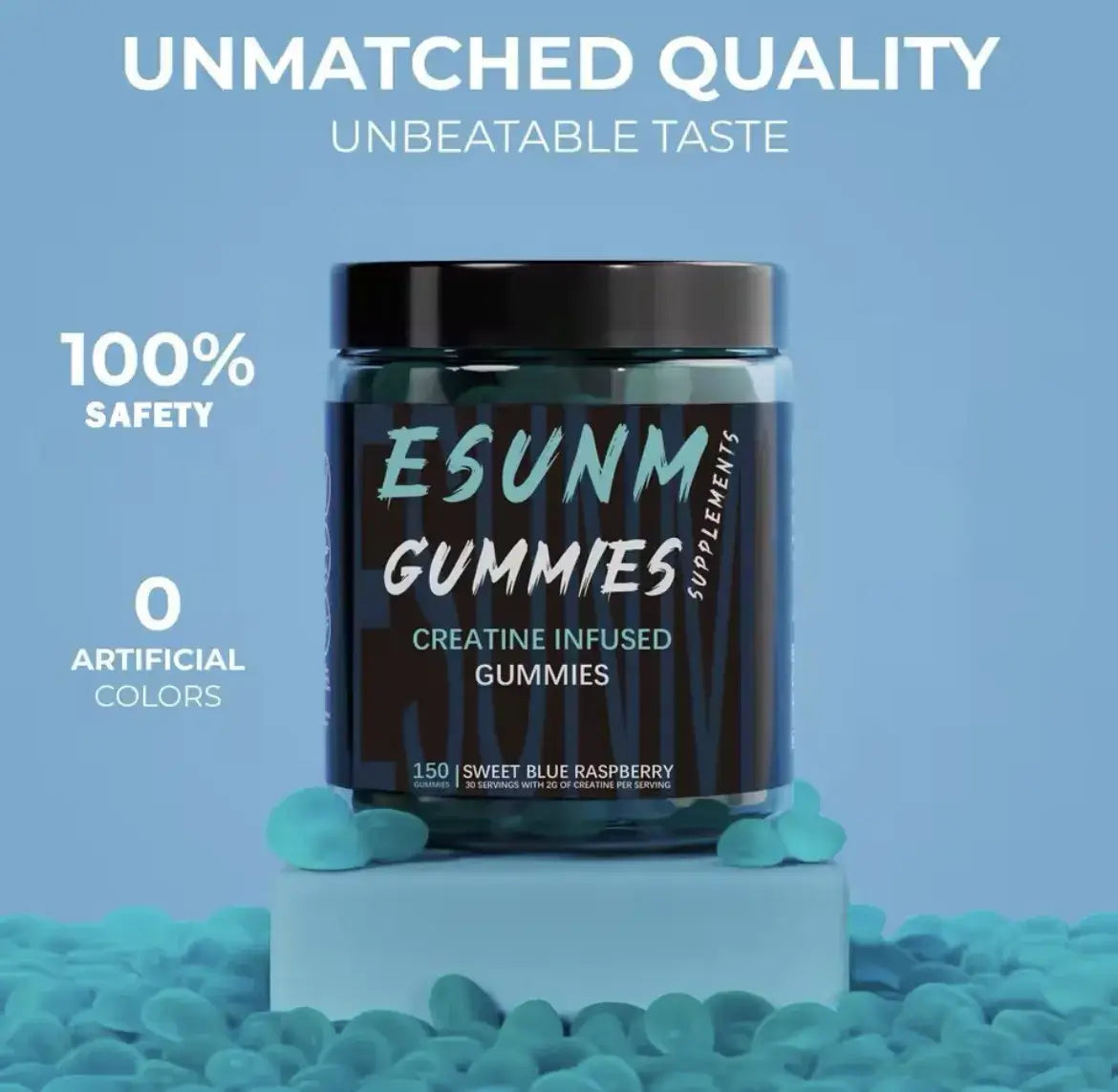 Esunm Creatine Guimmies - Gomitas Deportivas de Alta Potencia para Fuerza, Energía y Recuperación Muscular (150 Gomitas)