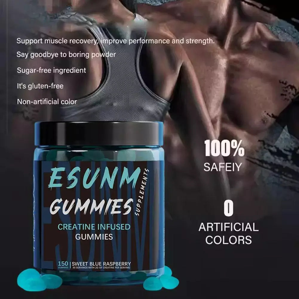 Esunm Creatine Guimmies - Gomitas Deportivas de Alta Potencia para Fuerza, Energía y Recuperación Muscular (150 Gomitas)