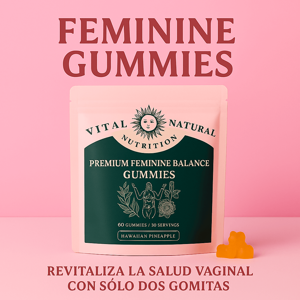 Feminine Balance Gummies - Gomitas Naturales de Equilibrio Femenino para Frescura, Confianza y Bienestar Interno (60 Gomitas)