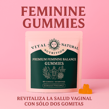 Feminine Balance Gummies - Gomitas Naturales de Equilibrio Femenino para Frescura, Confianza y Bienestar Interno (60 Gomitas)