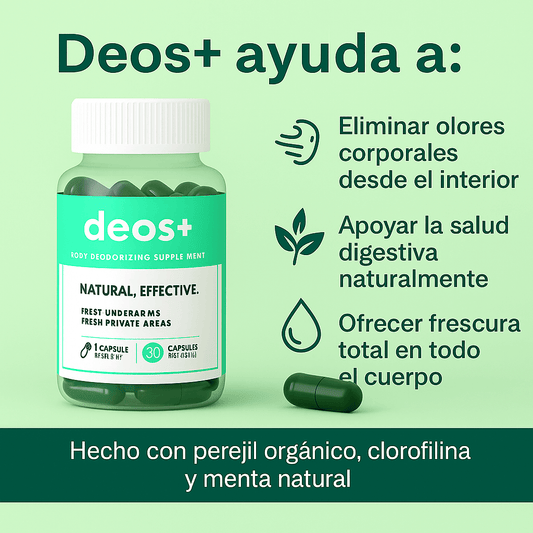 Deos+™ – Desodorante Interno de Acción Total para una Frescura Completa de Pies a Cabeza