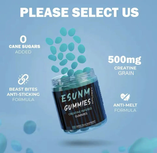 Esunm Creatine Guimmies - Gomitas Deportivas de Alta Potencia para Fuerza, Energía y Recuperación Muscular (150 Gomitas)