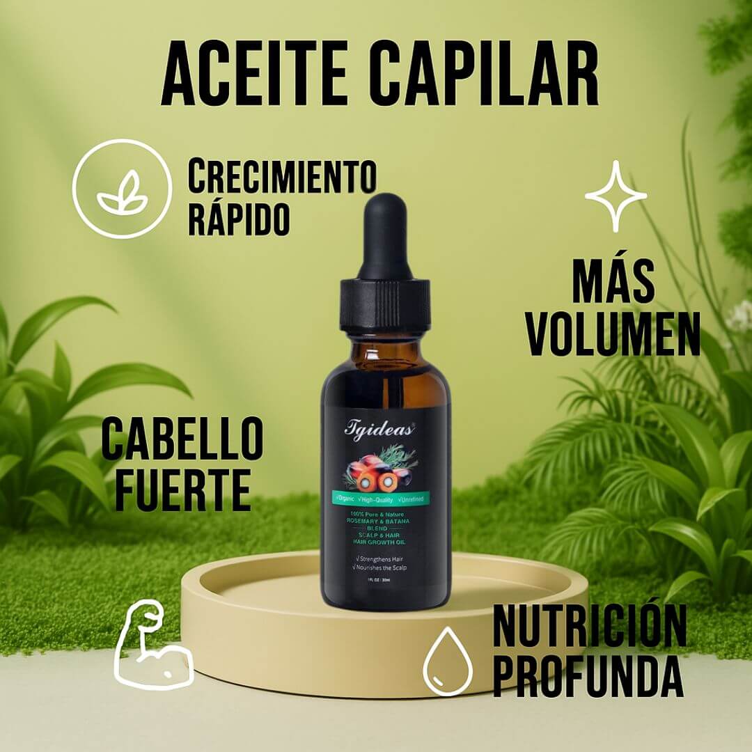 Aceite Batana 100% Puro con Romero y Maca Nutritivo Estimula el Crecimiento Capilar y Restaura el Cabello Dañado