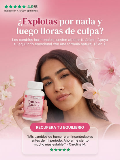 TrueFem Balance – Cápsulas para el Equilibrio Hormonal y Bienestar Femenino (60 Cápsulas)
