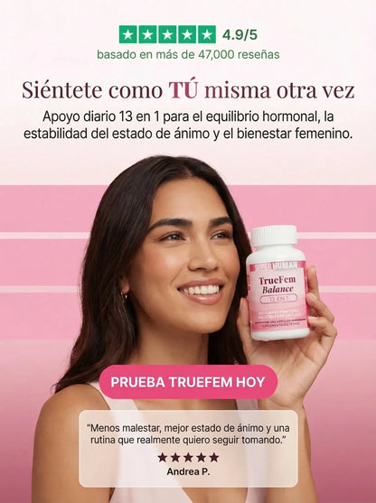 TrueFem Balance – Cápsulas para el Equilibrio Hormonal y Bienestar Femenino (60 Cápsulas)
