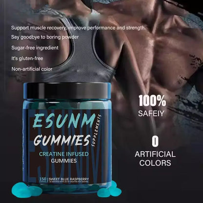 Esunm Creatine Guimmies - Gomitas Deportivas de Alta Potencia para Fuerza, Energía y Recuperación Muscular (150 Gomitas)